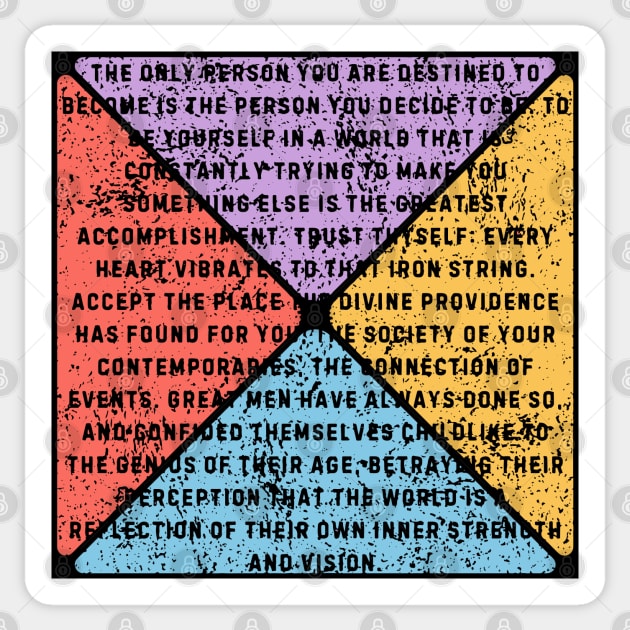 Ralph Waldo Emerson Quote – Retro Inspirational Pop Art Sticker by TuncGK